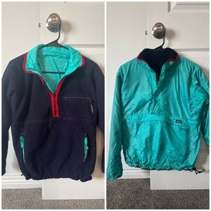 Vintage 90s Patagonia Glissade Reversible Pullover Snap T Fleece Jacket